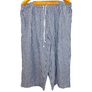 BeachLunchLounge Margot Nordstrom Linen Stripped Capris Sz: XXL